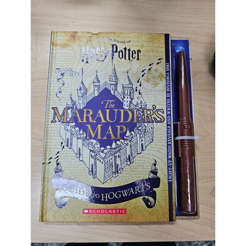 Harry Potter Marauders Map Guide to Hogwarts Scholastic Book with Wand UV Pen